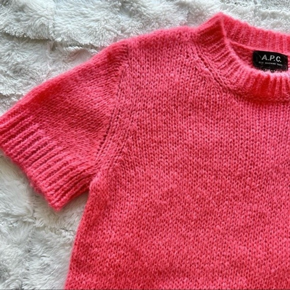 A.P.C. Pink Short Sleeve Sweater S Mohair Blend View 5